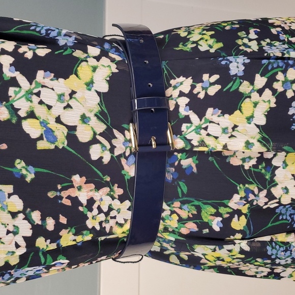 Tommy Hilfiger Navy Blue Floral Halter Dress With Belt 6 - Picture 5 of 13